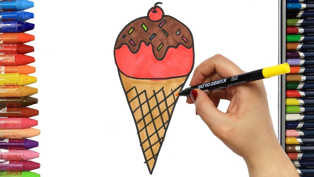 Come Disegnare un Gelato – Disegno e Colorazione