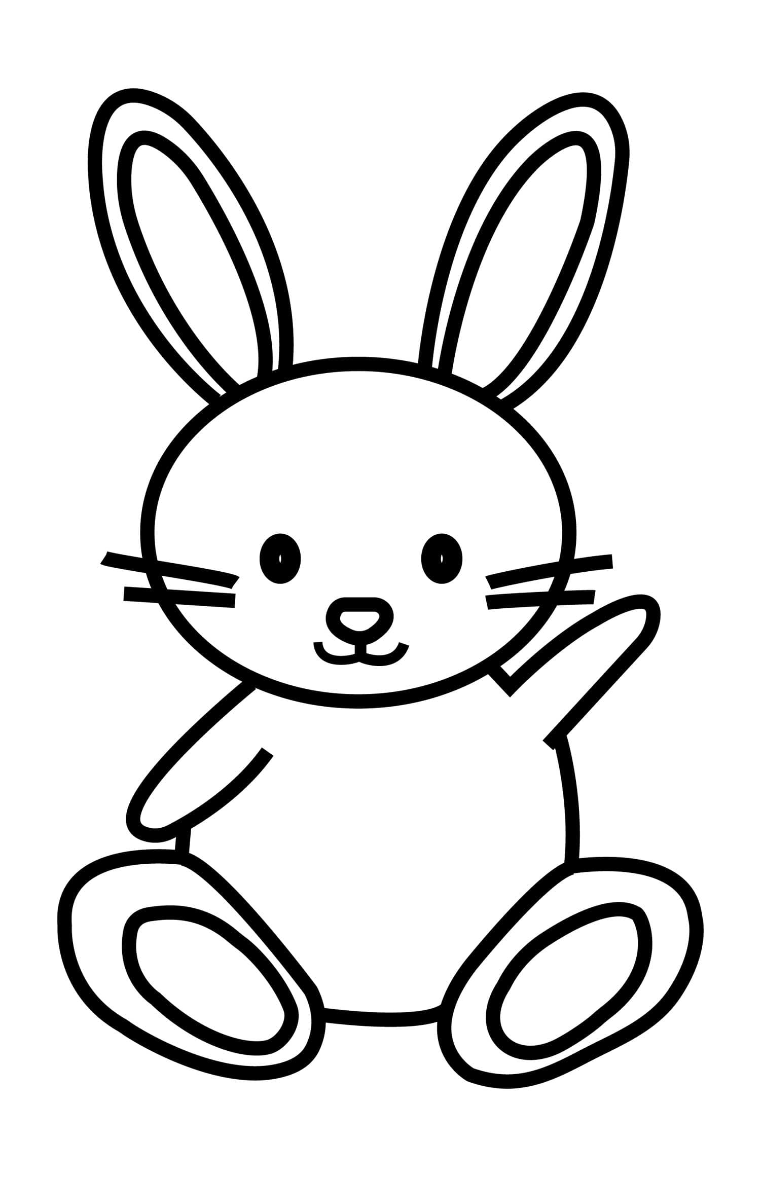 Página para Colorear Imprimible de un Conejito Sentado