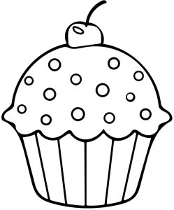 Page à colorier imprimable de muffin à la cerise