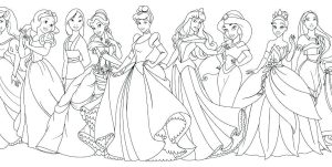 9 Принцесс Диснея * Раскраска для девочек