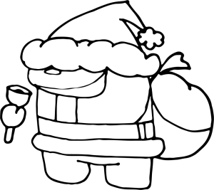 Амонг ас с костюм на Дядо Коледа