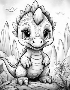 Página para Colorear Imprimible de un Bebé Monstruo