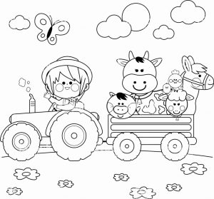 Влакче с животни * Картинка за оцветяване за малки деца