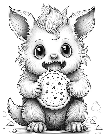 Бисквитено чудовище * Рисунка за оцветяване