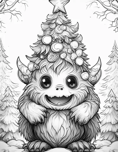 Чудовище елха * Рисунка за принтиране и оцветяване