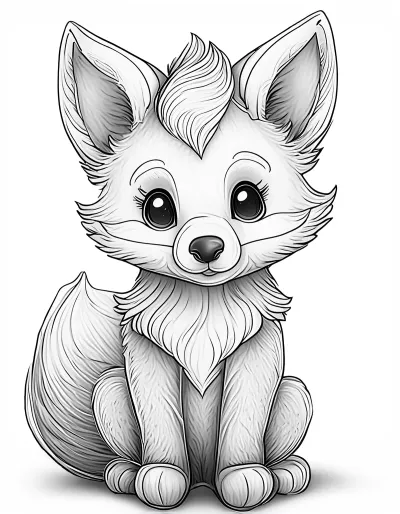 Лисичка * Картинка за оцветяване