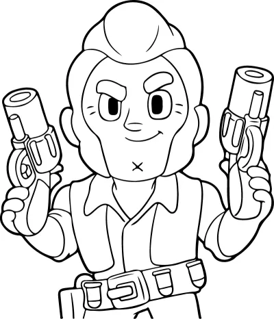 Колт от Брол Старс * Картинка за принтиране и оцветяване