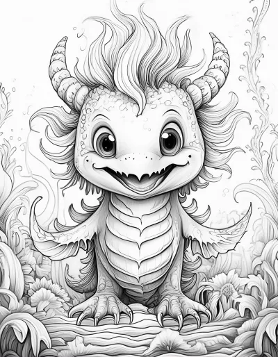 Морско чудовище * Рисунка за оцветяване