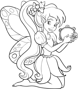 Página para Colorear de un Hada