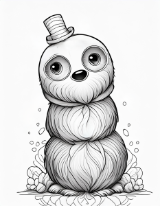 Página para Colorear de un Hombre de Nieve Monstruo * Imprimible