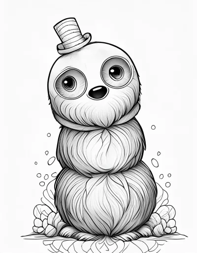 Чудовище снежен човек * Рисунка за оцветяване