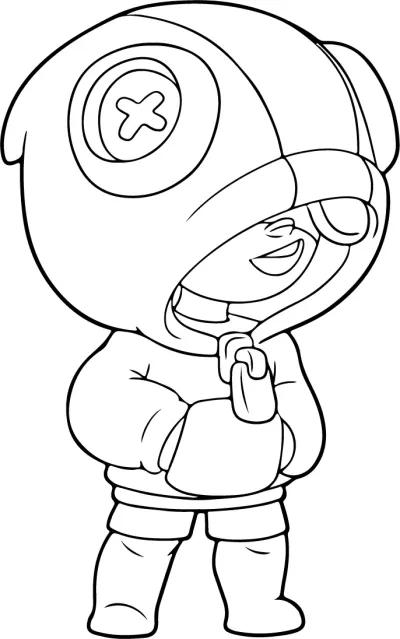 Леон от Брол Старс * Картинка за принтиране и оцветяване