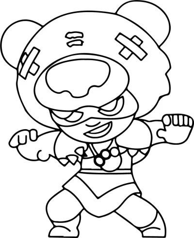 Нита от Брол Старс * Картинка за принтиране и оцветяване