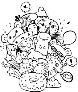 Дудъл храна * Картинка за принтиране и оцветяване