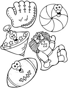 Пумпал, кукла и топки * Картинка за принтиране и оцветяване