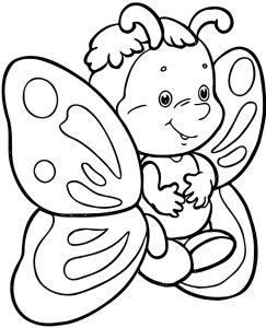 Бебе пеперудка * Картинка за принтиране и оцветяване