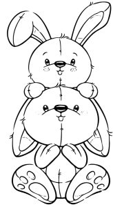 Рисунка на великденски зайчета за принтиране и оцветяване