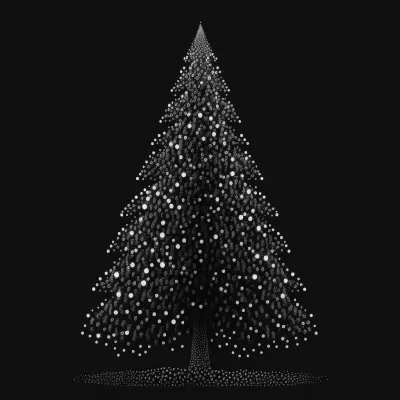 Рисунка на елха на черен фон