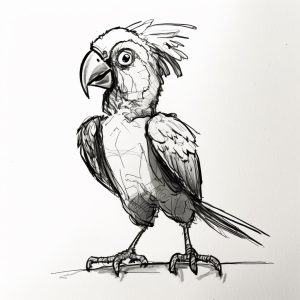 Рисунка на сърдит папагал