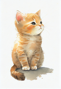 Bir yavru kedi çizimi