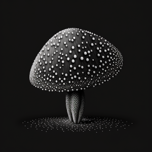 Siyah bir arka plan üzerine sünger çizimi * üstten görünüm