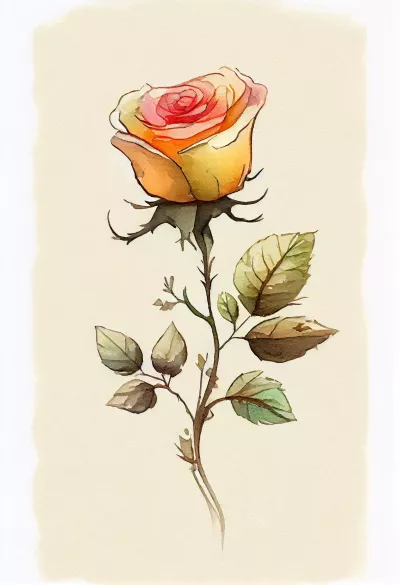 Рисунка на роза