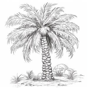 Página para colorear de una palmera * Verano