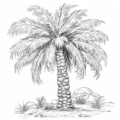 Палма * Лятна рисунка за оцветяване