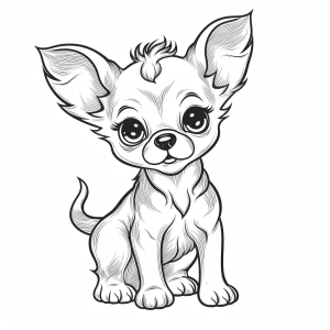 Ausmalbild eines Chihuahua-Welpen zum Ausdrucken