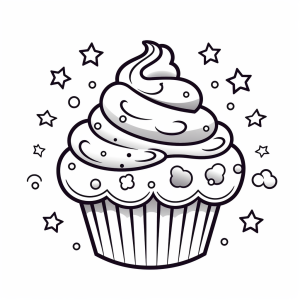 Page à colorier imprimable de Cupcake