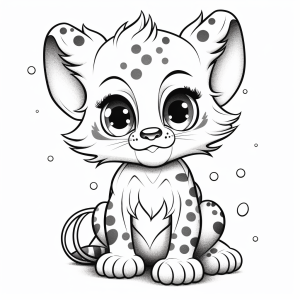 Küçük sevimli bir sırtlan boyamak için çizim