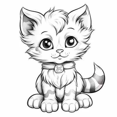 Рисунка за оцветяване на малко сладко коте
