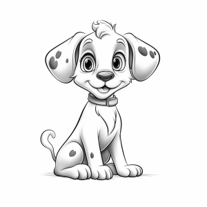 Ausmalbild eines Dalmatiner-Welpen