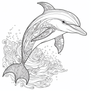 Page de coloriage pour adultes * Dauphin