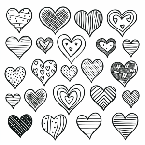 Dibujo de Corazones para Colorear