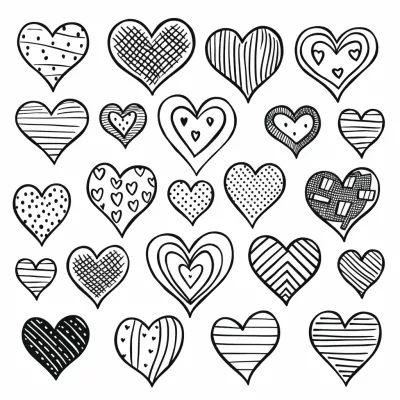 Сърца * Рисунка за оцветяване