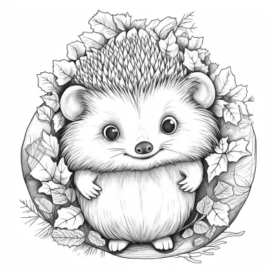 Рисунка на таралежче за оцветяване