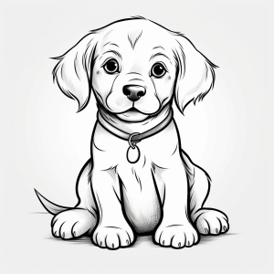 Ausmalbild eines Labrador-Welpen zum Ausdrucken