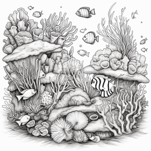 Imagen de Verano para Colorear del Fondo Marino