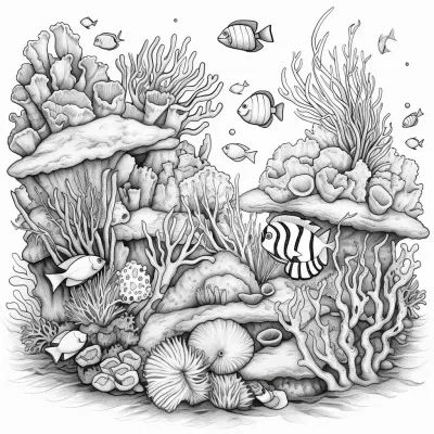 Морско дъно * Лятна рисунка за оцветяване