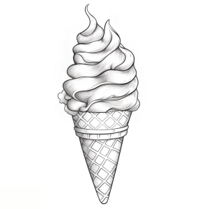 Page à colorier imprimable de cornet de glace