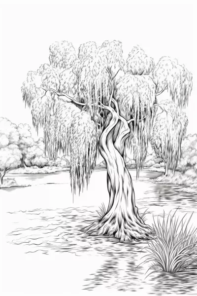 Върба * Рисунка за оцветяване