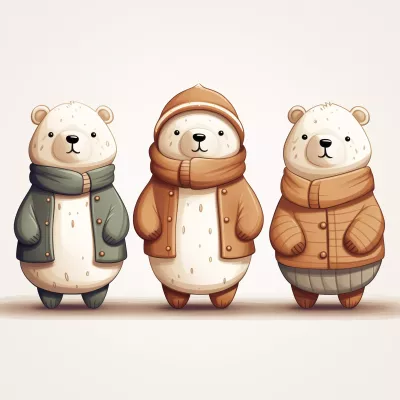 Dibujo de Osos Polares * Tarjeta de Navidad