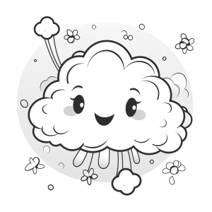 Página para Colorear Imprimible de Dulce Nube