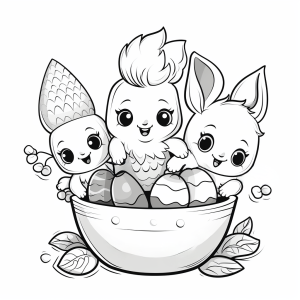 Coloriage de Pokémon et œufs de Pâques