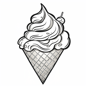 Page de Coloriage Imprimable de Cornet de Glace