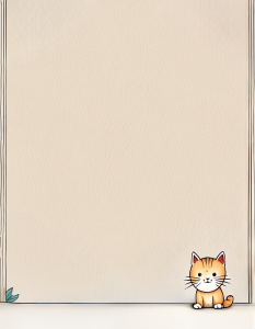 Renkli Yavru Kedi Yazı Sayfası * Satır Yok