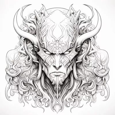 Фентъзи рисунка на герой от игра * За принтиране и оцветяване