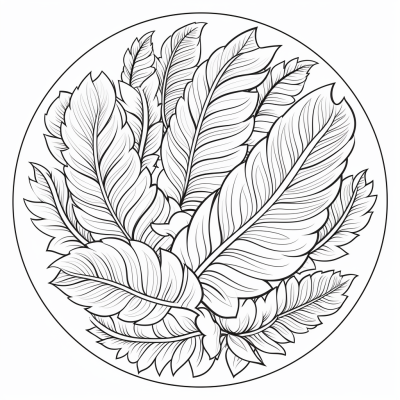 Página para colorear de plumas