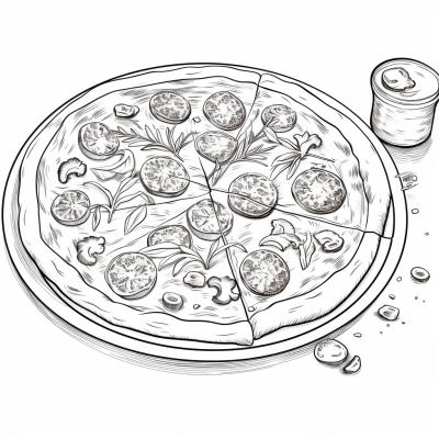 Página para Colorear Imprimible de Pizza